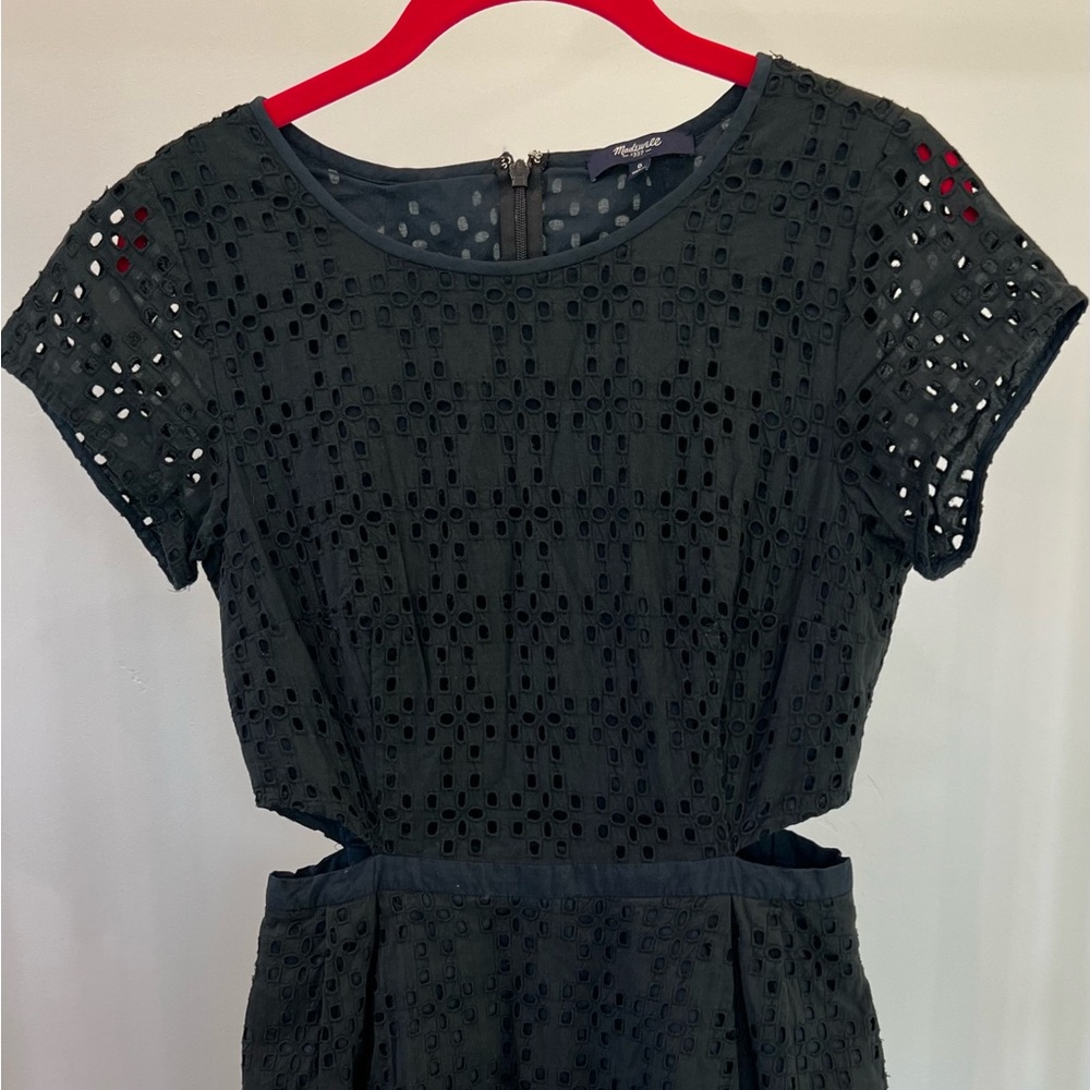 Madewell Dark Blue Eyelet Midi Dress